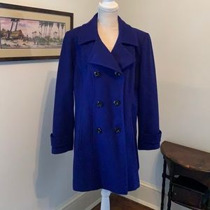 ANNE KLEIN XL Wool Blend Royal Cobalt Blue Peacoat